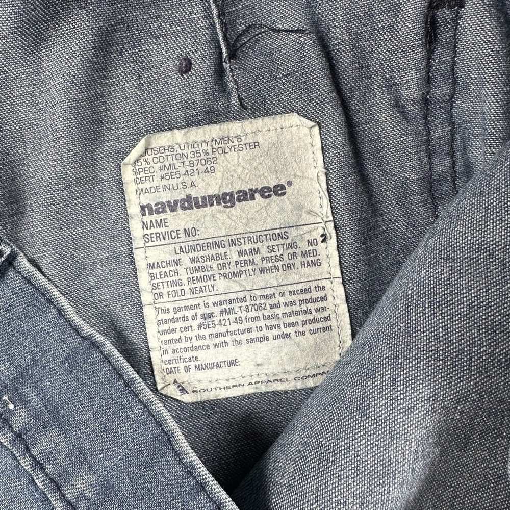 Vintage US Navy Trousers Mens 32x33 Flared Denim Type 1 Utility Pants Stencil - Picture 13 of 16